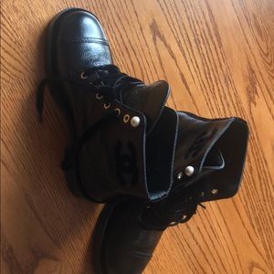 Chanel combat boots